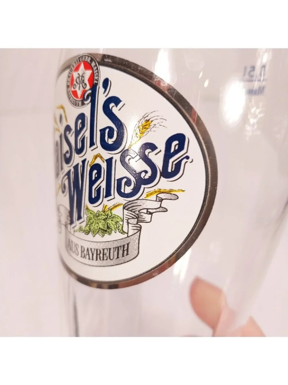 Maisel's Weisse Aus Bayreuth German Beer Glass 0.5L, 9.5